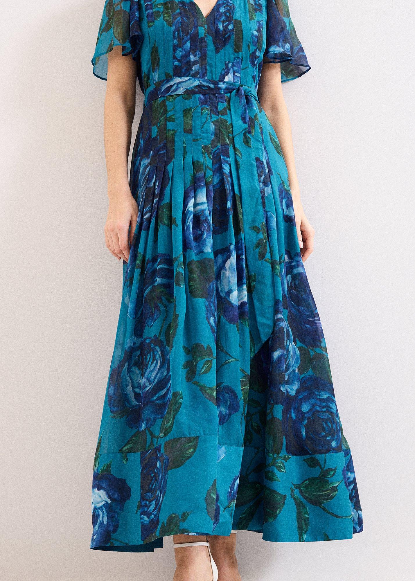 Skylar Teal Floral Maxi Dress