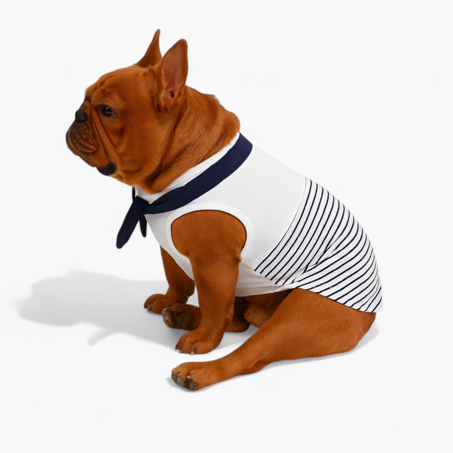 Minimal-Aesthetic Seafrench Frenchie Sailor Vest – Striped Thin Summe...
