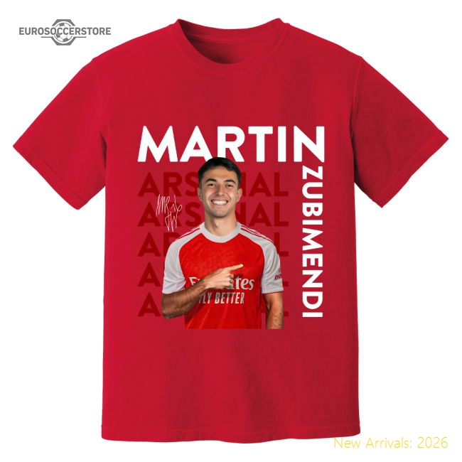 Martin Zubimendi Arsenal New Signing T-Shirt (Red)