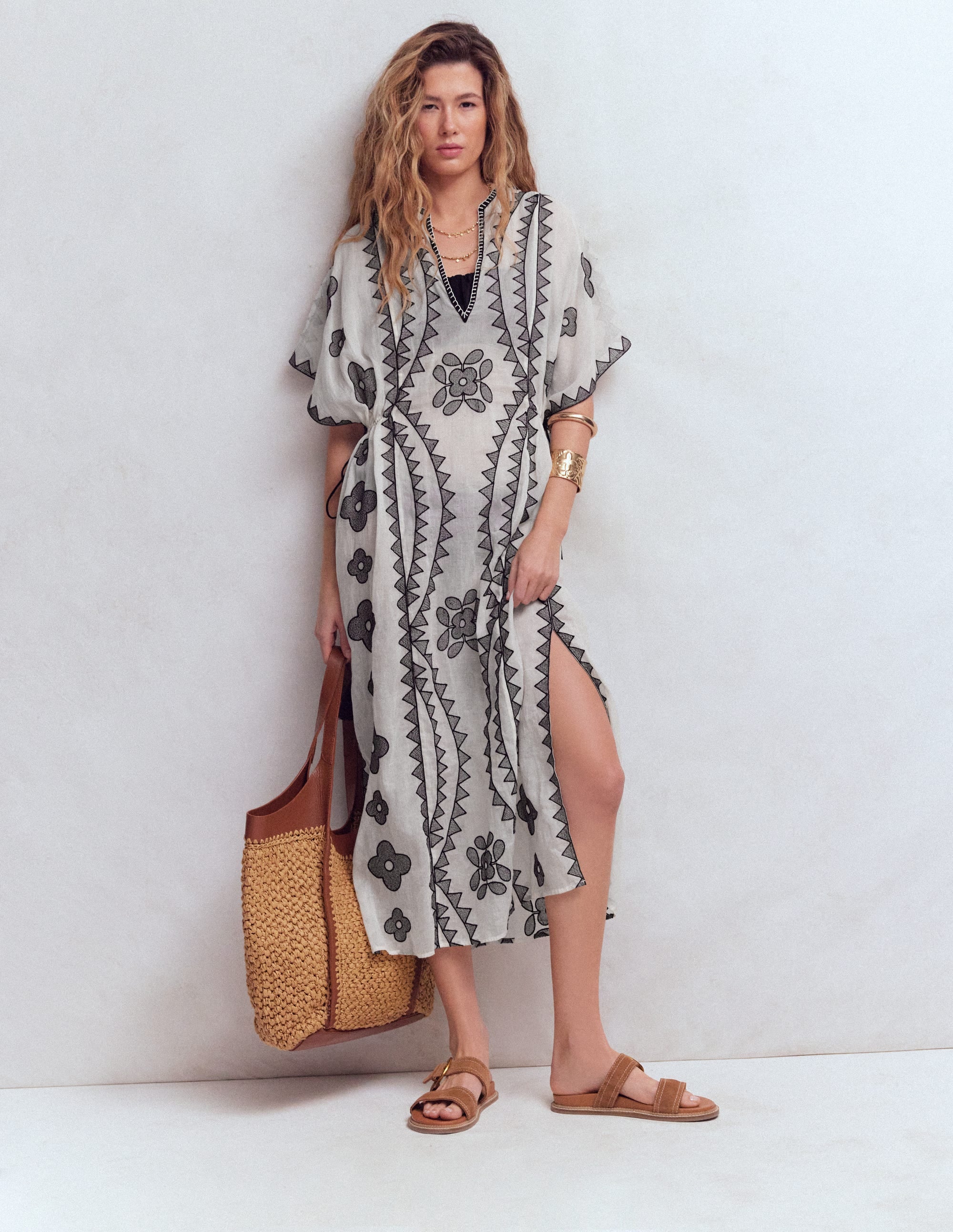 Side Tie Kaftan Dress