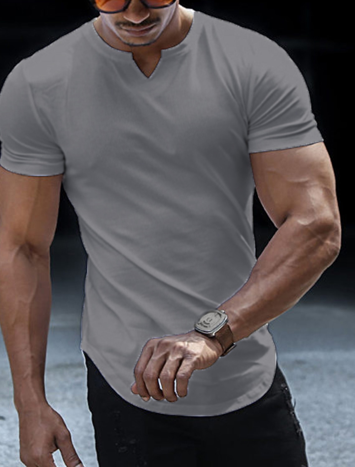 Men's T Shirt Short Sleeve V Neck Summer Plain Fashion Classic Comfortable Casual Street Sports Blue Black White Top Tee for Men