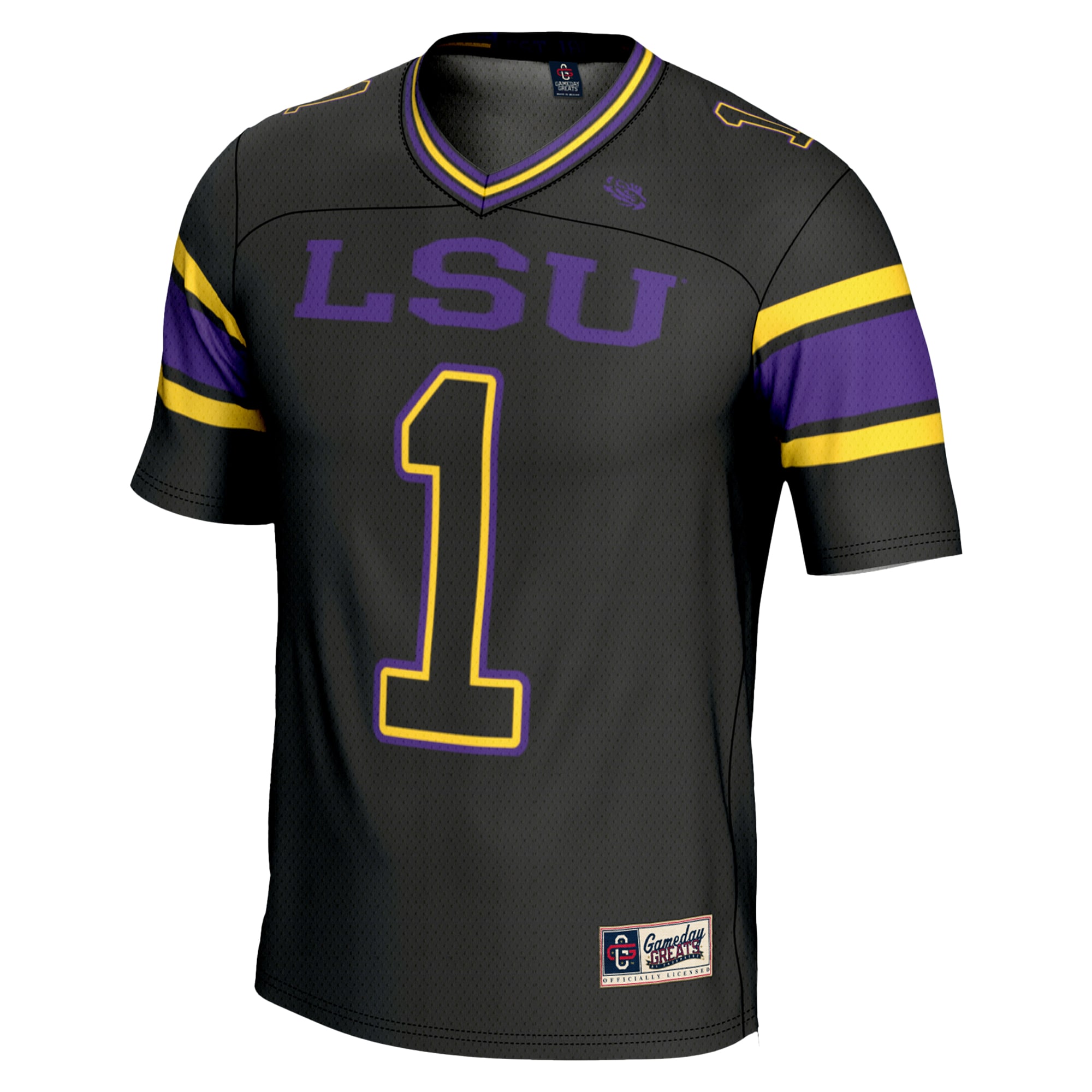 #1 LSU Tigers GameDay Greats Youth Endzone Football Jersey - Black