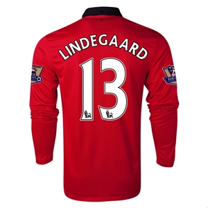 13-14 Manchester United 13 LINDEGAARD Home Long Sleeve Jersey Shirt -