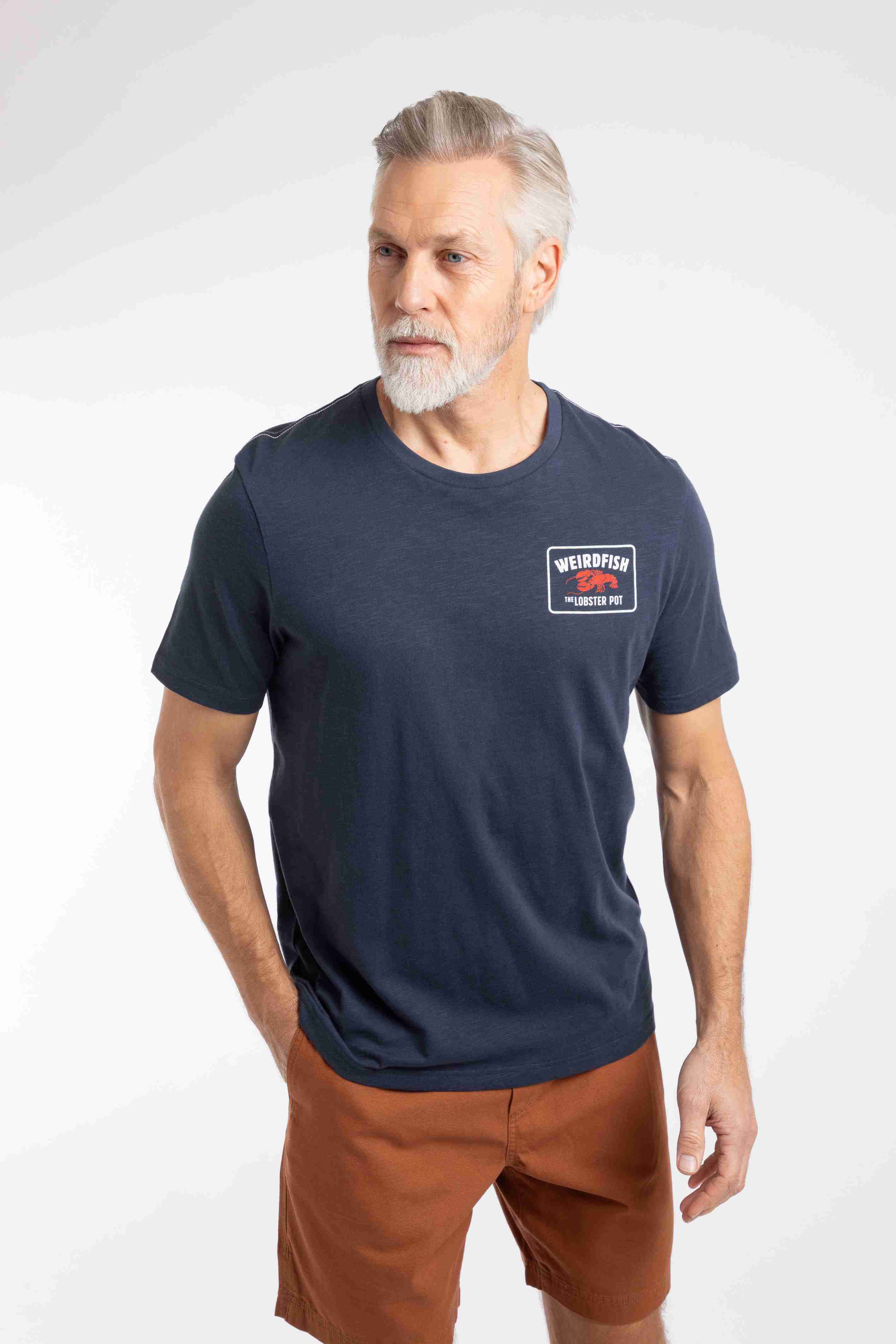 Lobster Pot Back Print Graphic T-Shirt Navy