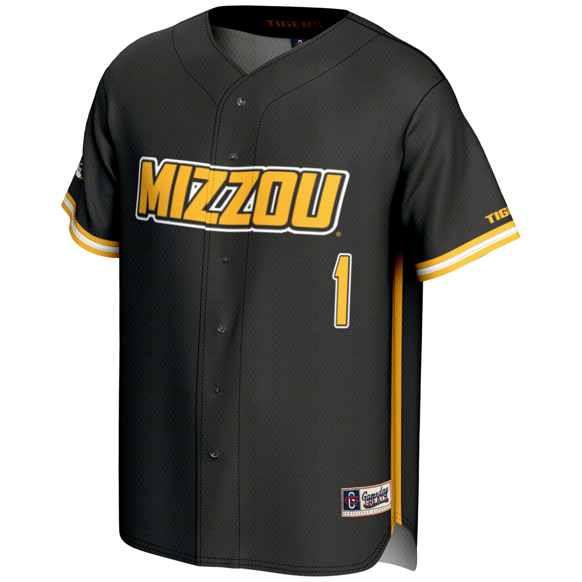 [DDG] Missouri Tigers GameDay Greats Youth Lightweight Baseball Jersey - Black