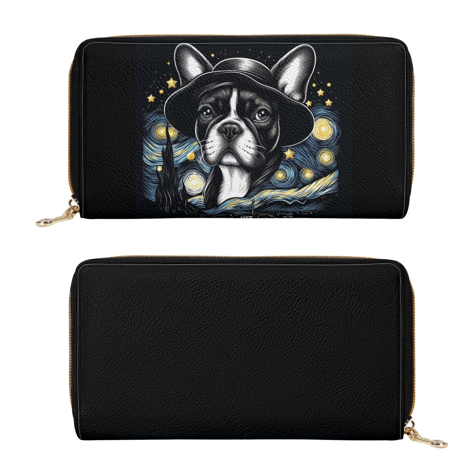 French Bulldog Lucy Leather Zipper Wallet Frenchie Pet Item