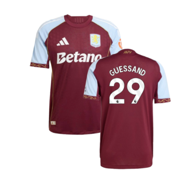 Authentic 2025-2026 Aston Villa Genuine Home Shirt Guessand 29