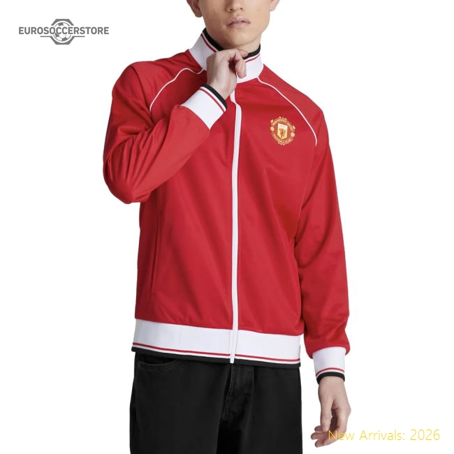 Superior Man Utd 1999 Home Inspired Vintage Track Jacket Red