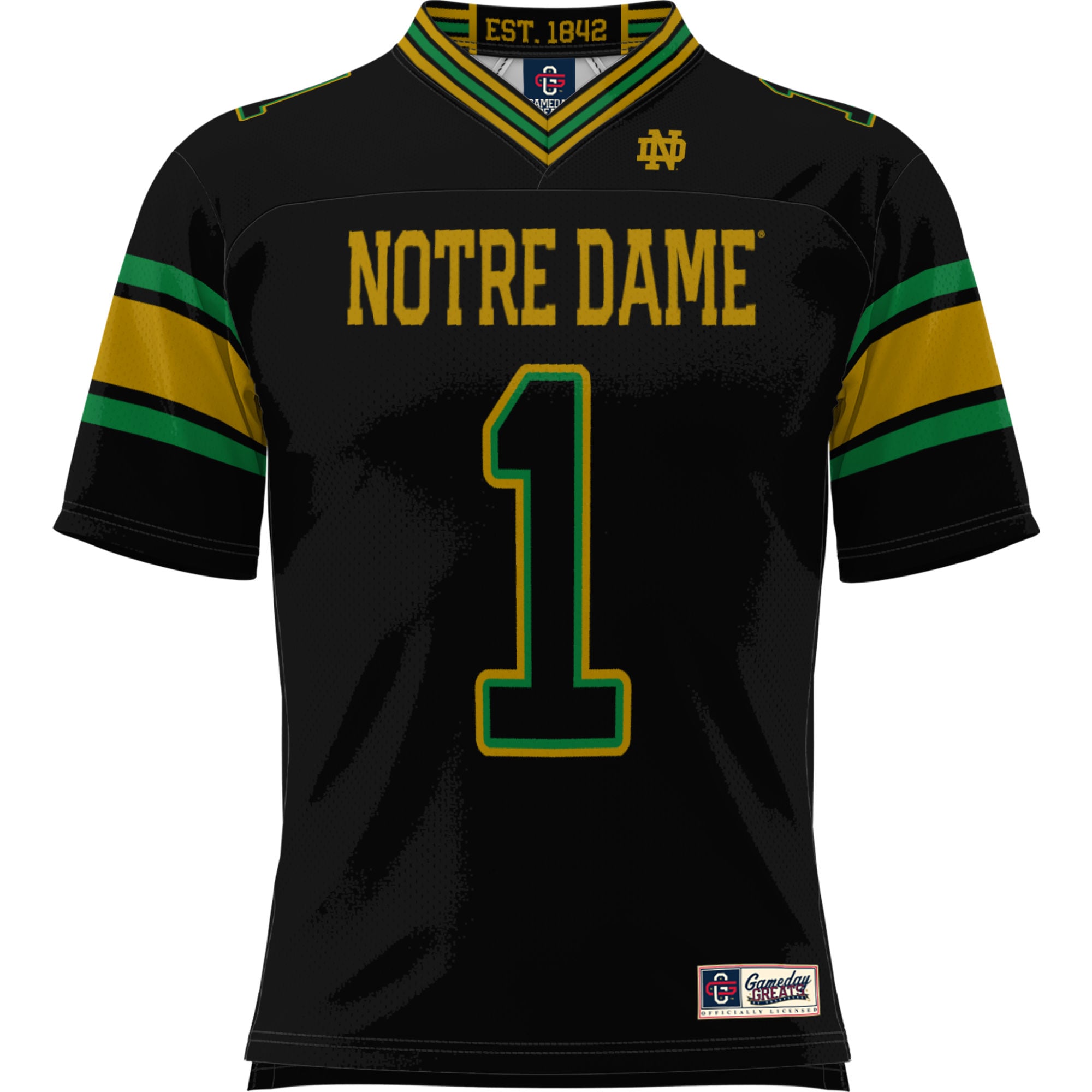 [DDG] Notre Dame Fighting Irish GameDay Greats Youth Football Jersey - Black