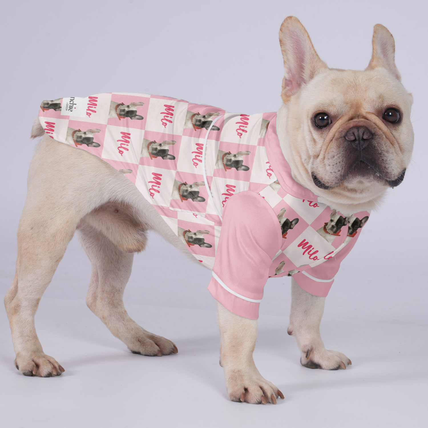 Bulldog Pajamas Featuring Your Dog’s Name And Image Paw Protection