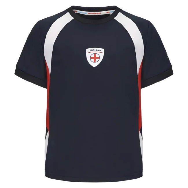 2025 England WEC Poly T-Shirt (Navy) - Kids (WHITE 9)