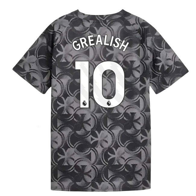 2025-2026 Man City Warm Up Jersey (Black) - Kids (Grealish 10)