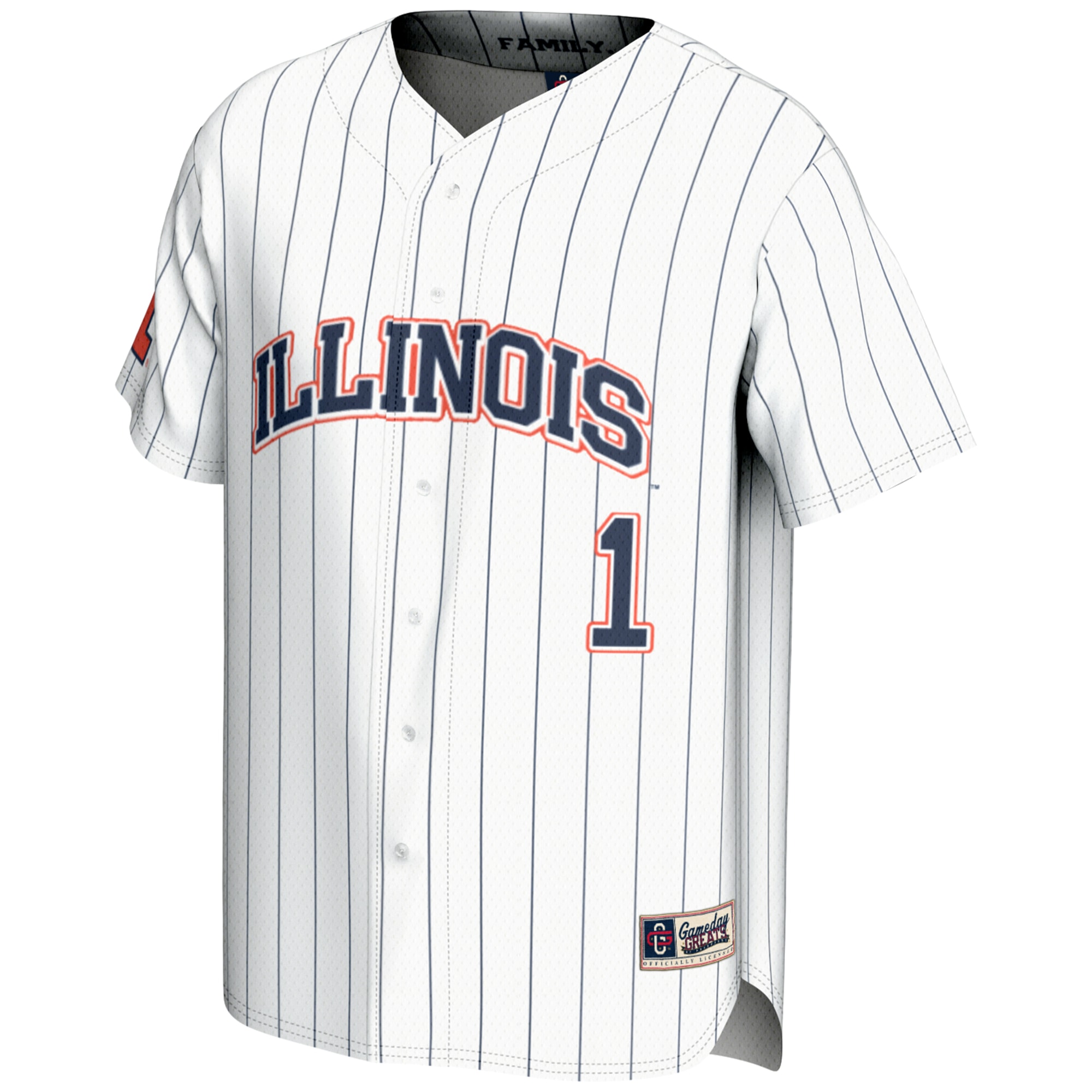 [NJP] Illinois Fighting Illini GameDay Greats Lightweight Baseball Jersey - White