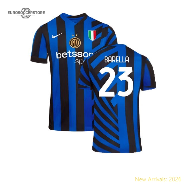 Genuine Home Ac Milan Barella Jersey Quick-dry Smooth Performance