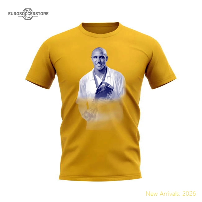 High-Quality Roberto Carlos Real Madrid Legend T-Shirt (Yellow)