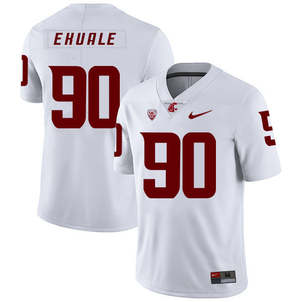 official Men's None Daniel Ekuale #90 White 2024 Football Jersey