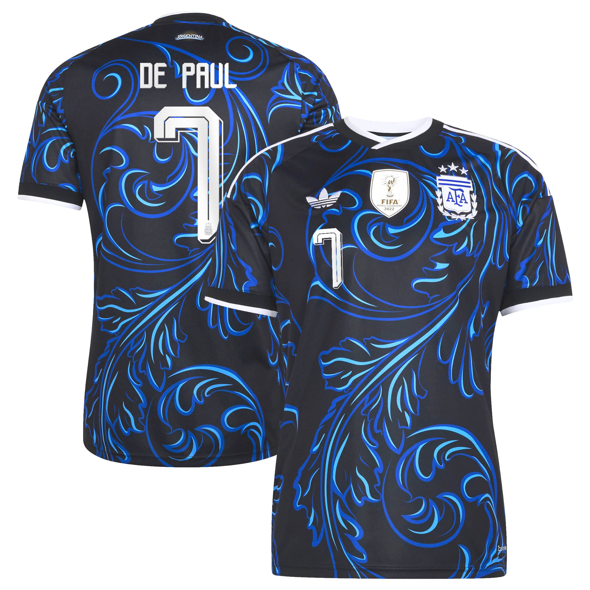 [JED] Youth Rodrigo De Paul Argentina National Team 2026 Away Replica Jersey - Black