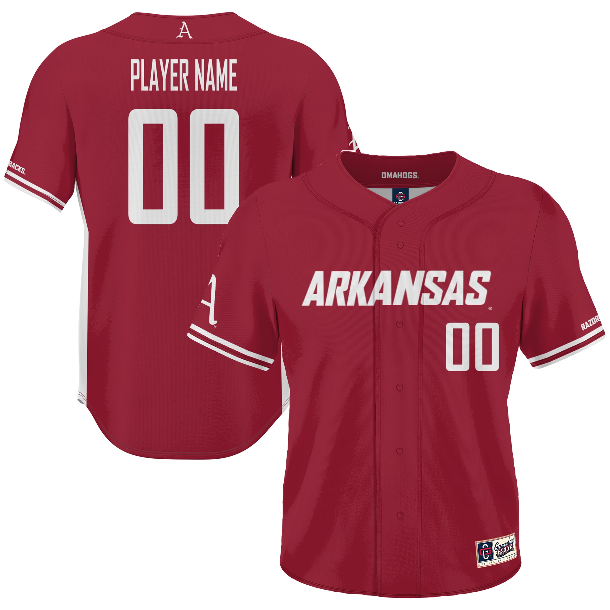[NJP] Arkansas Razorbacks GameDay Greats NIL Pick-A-Player Lightweight Baseball Jersey - Cardinal