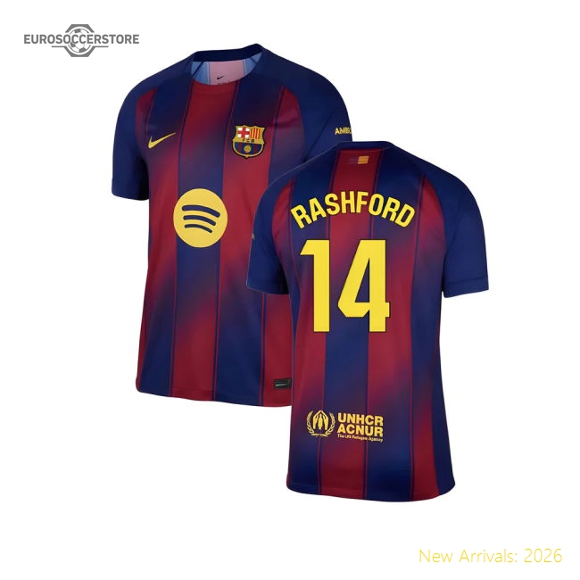 Official Trending 2025-2026 Barcelona Home Shirt (Rashford 14)