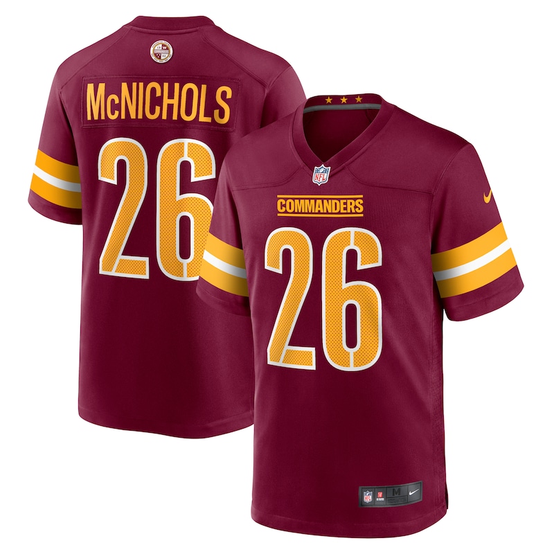 None Jeremy McNichols WAS Commanders Game-Ready Replica Jersey