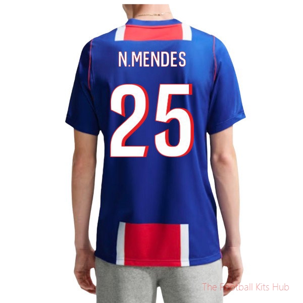 PSG Paris Saint Germain 2026-2027 Home Shirt (Mens) (N.Mendes 25)