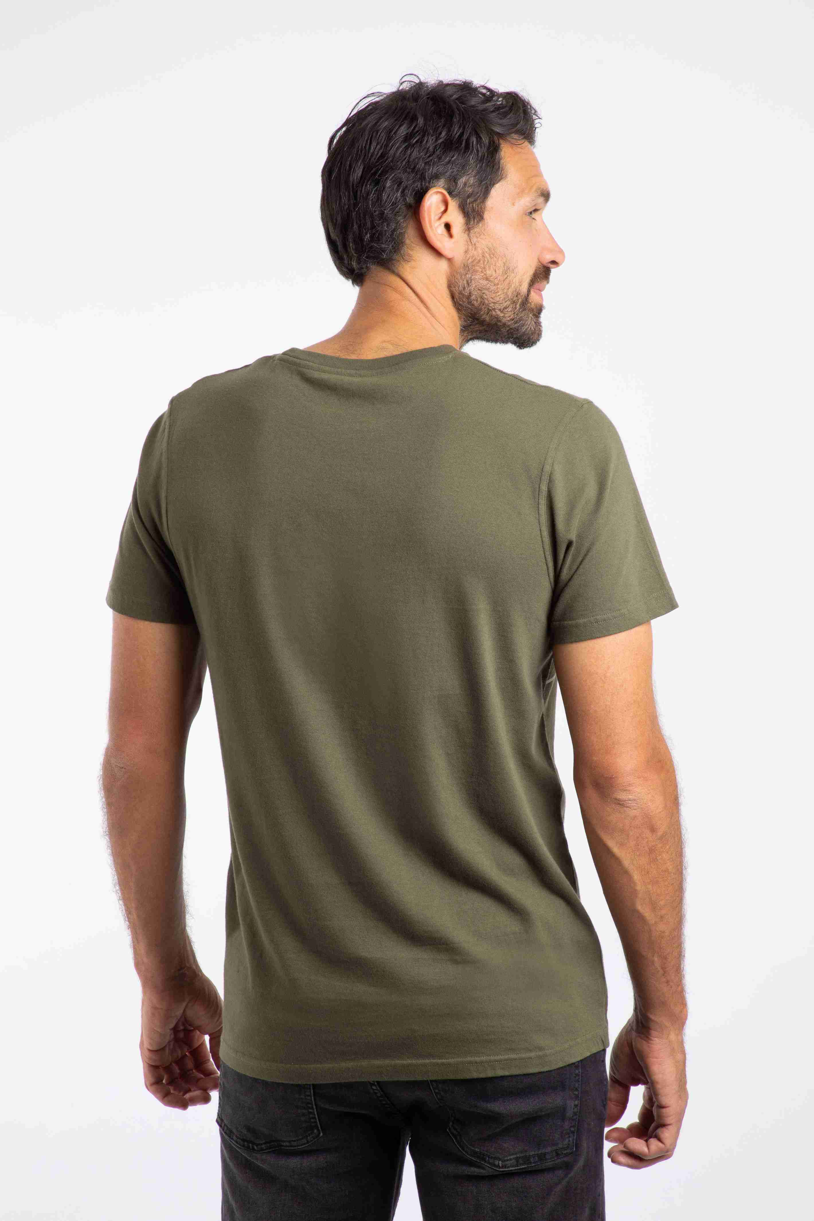 Carp Side Front Print Artist T-Shirt Deep Lichen Green