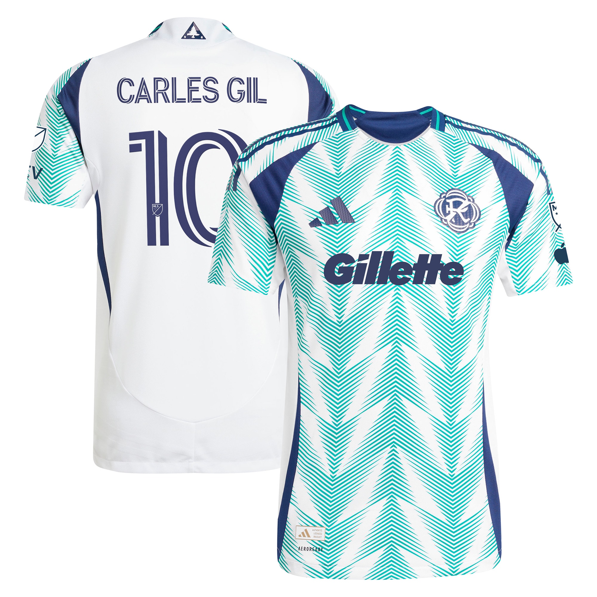 [SJH] Carles Gil New England Revolution 2025 Eastern White Pine x Flag of New England Authentic Player Jersey - White