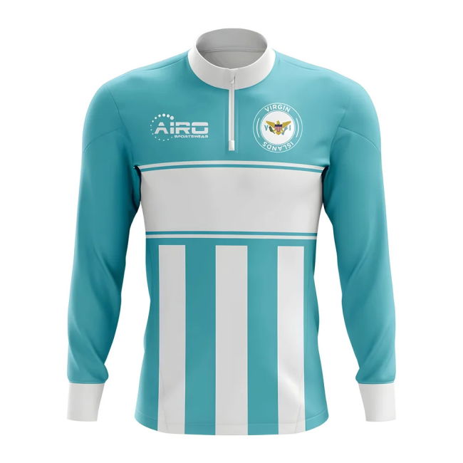 Soccer Us Virgin Islands Concept Football Half Zip Midlayer Top (Sky
