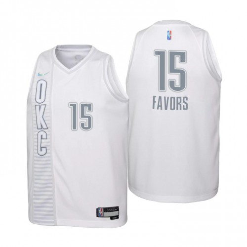 Oklahoma City Oklahoma City Thunder #15 Derrick Favors Youth Nike White 2021/22 Swingman Jersey ¨C City Edition Youth