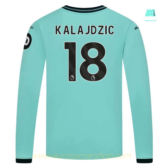 2025-2026 Wolves Long Sleeve Away Shirt (Kids) (Kalajdzic 18)