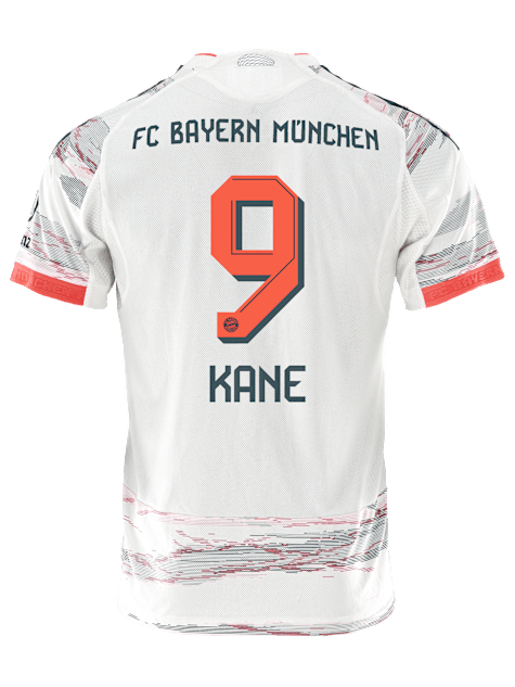 Harry Kane Authentic Away Football Shirt 25/26 Sponsor Meister Bundesliga White Red