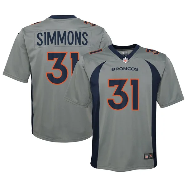 None Justin Simmons Game Jersey - Gray | NFL Player Jersey | NFL Footb