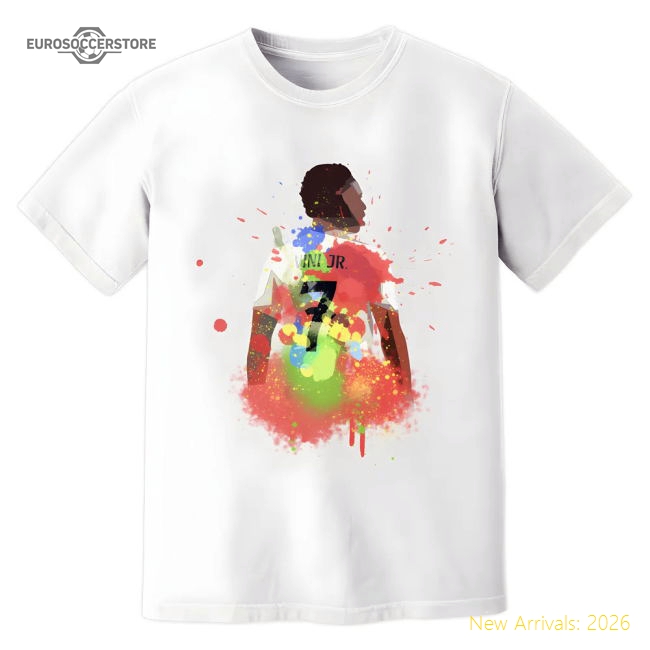 Outstanding Vinicius Jr Real Madrid Art T-shirt (white) - Speed Demon