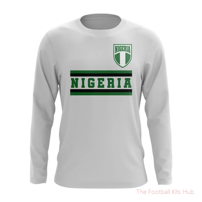 Nigeria Core Football Country Long Sleeve T-Shirt (White)