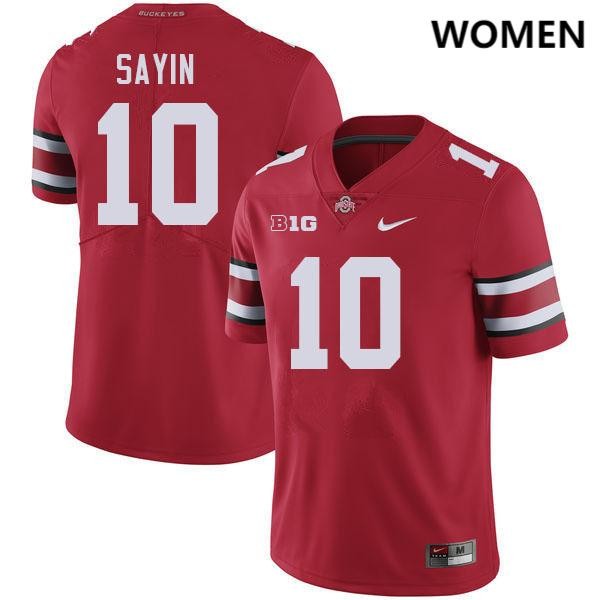Women's Ohio State Buckeyes #10 Julian Sayin Red Nike Stitch Jerseys