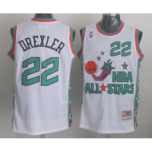 White Mitchell And Ness H. Rockets #22 NBA Jersey Game Day Wear