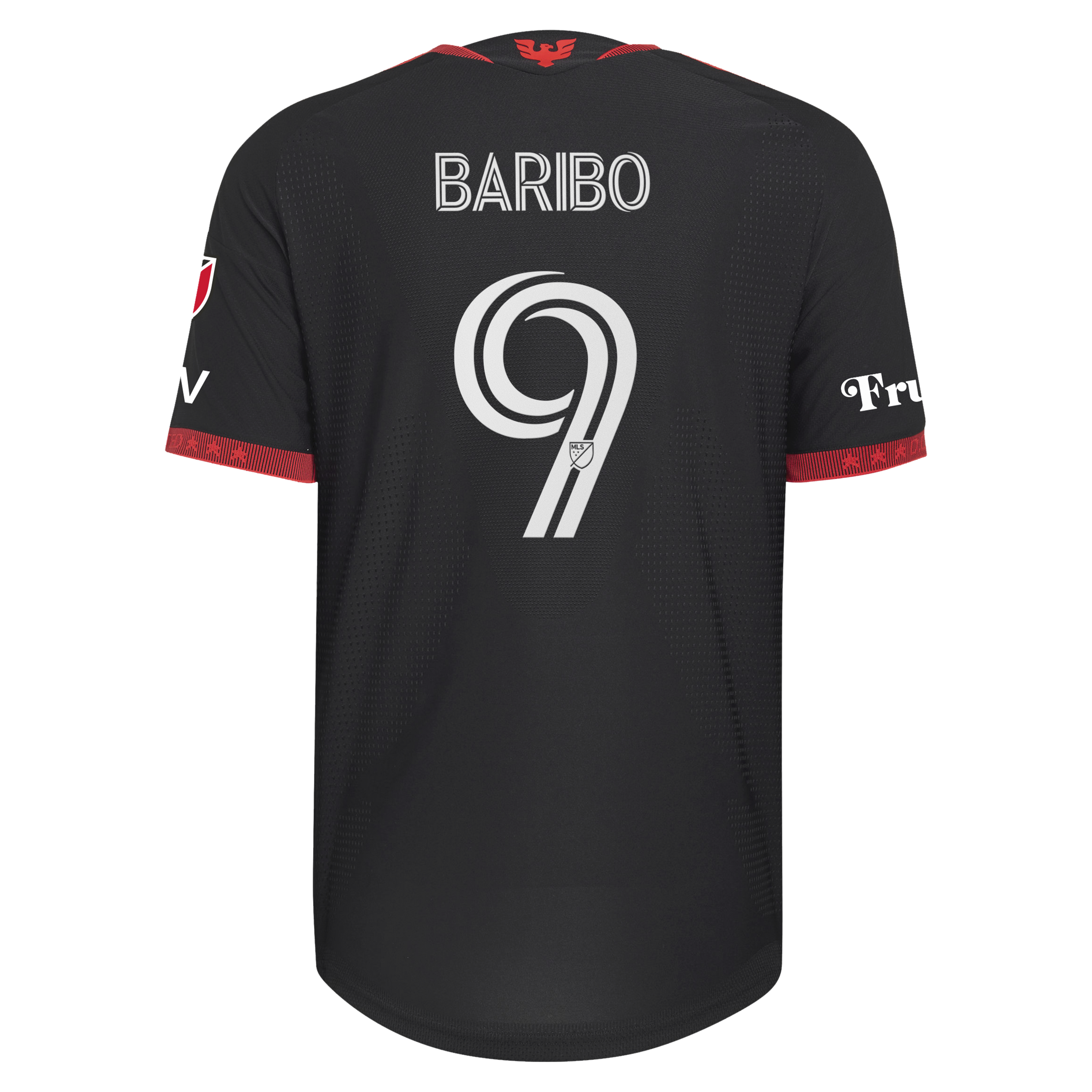 [ESK] Tai Baribo D.C. United 2026 Black-and-Red Kit On-Field Authentic Patch Jersey - Black