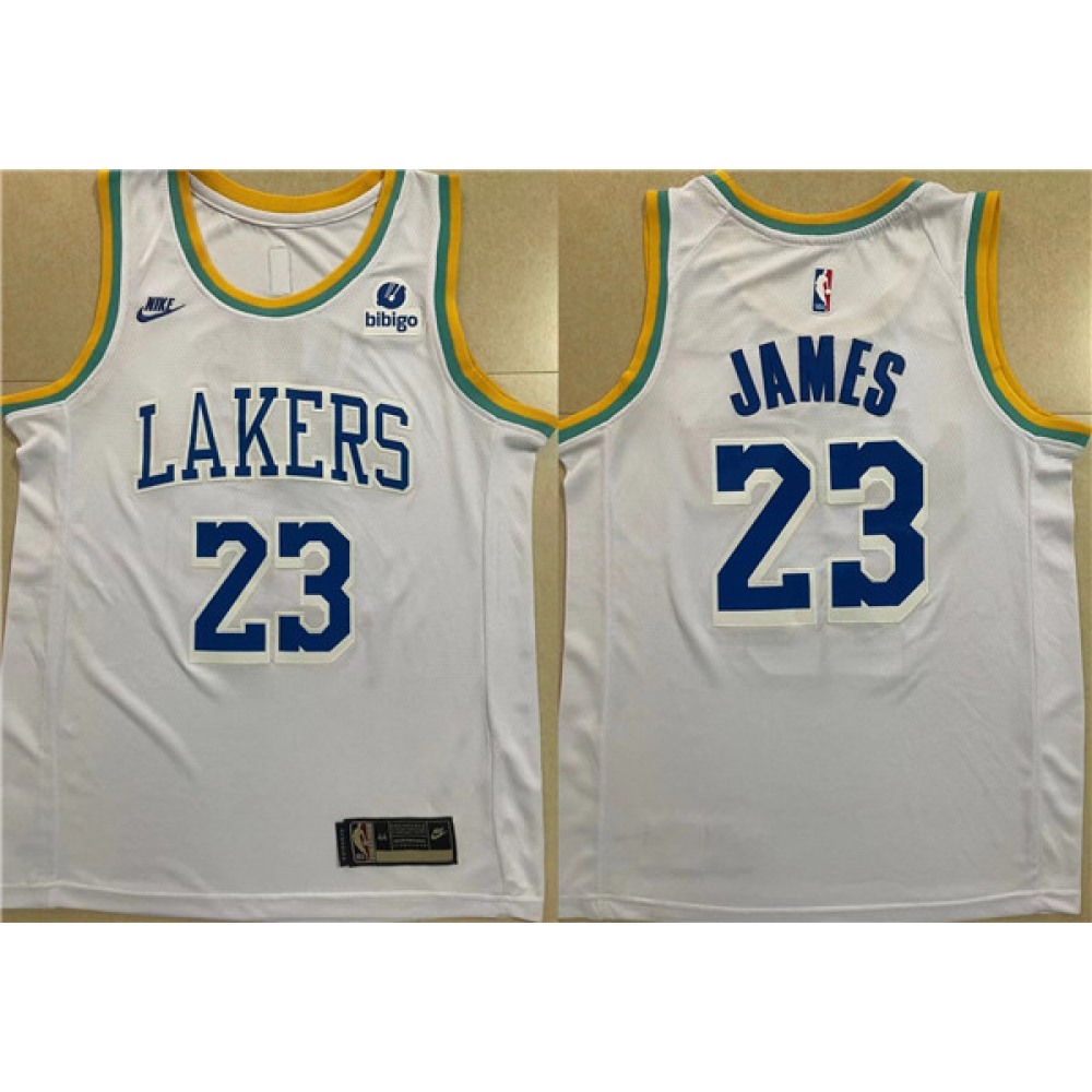 Fan Favorite Authentic Men's Lakers #23 LeBron White Basketball Jersey