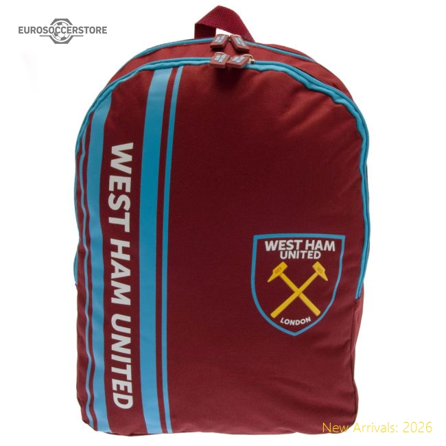 West Ham United Fc Stripe Backpack - Premium Quality - Match Day Jersey