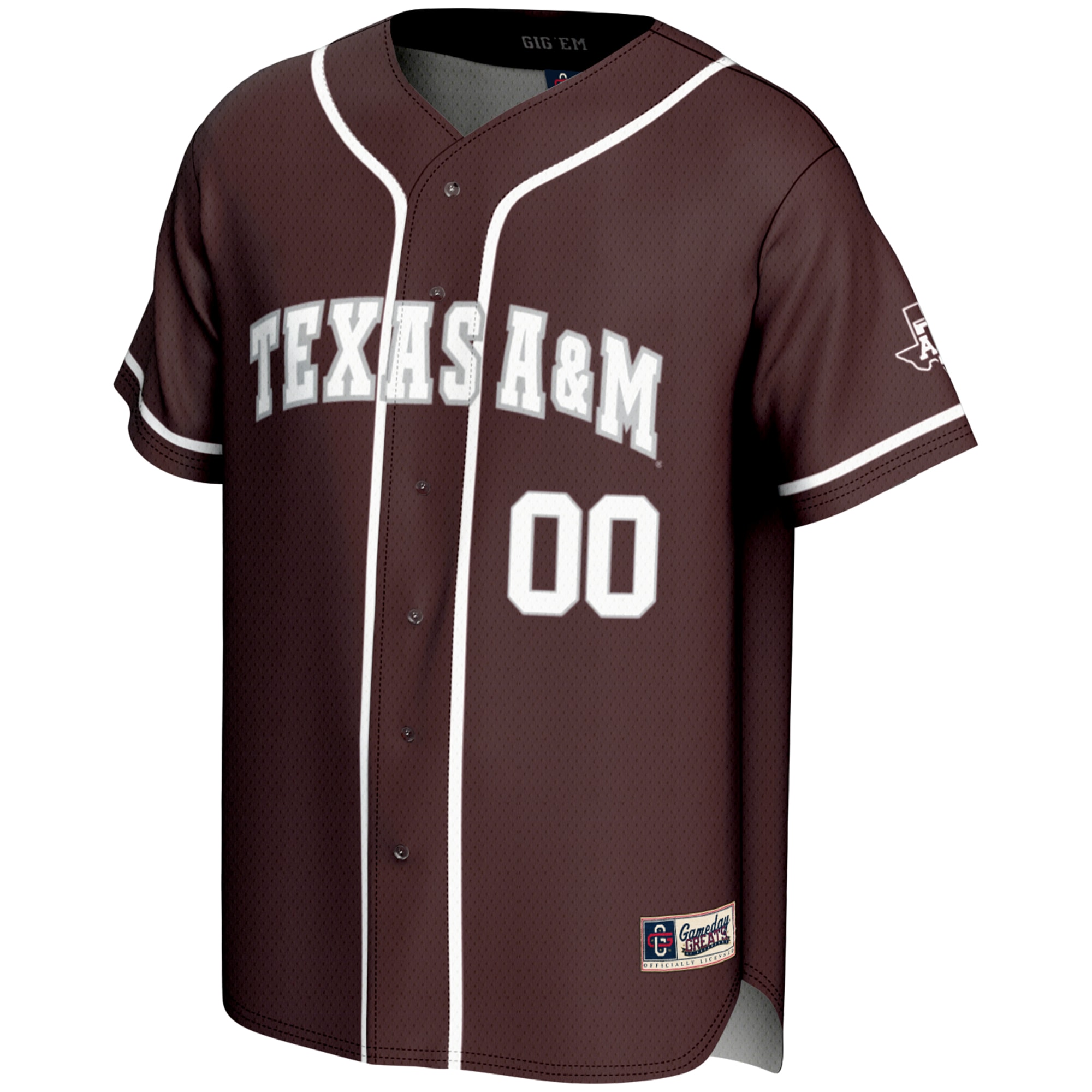 [NJP] Texas A&M Aggies GameDay Greats NIL Pick-A-Player Lightweight Baseball Jersey - Maroon