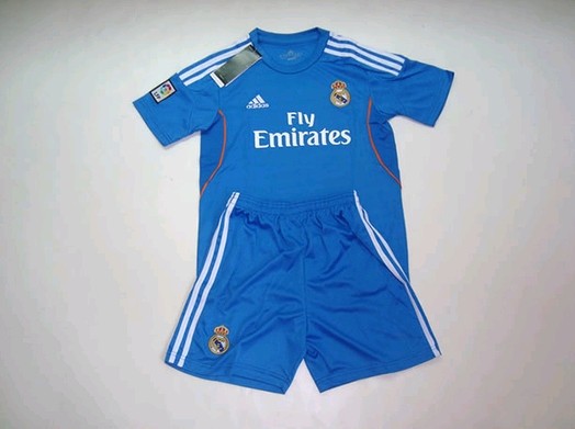 Kids Real Madrid 1314 Away Whole Jersey KitShirtshorts - Official