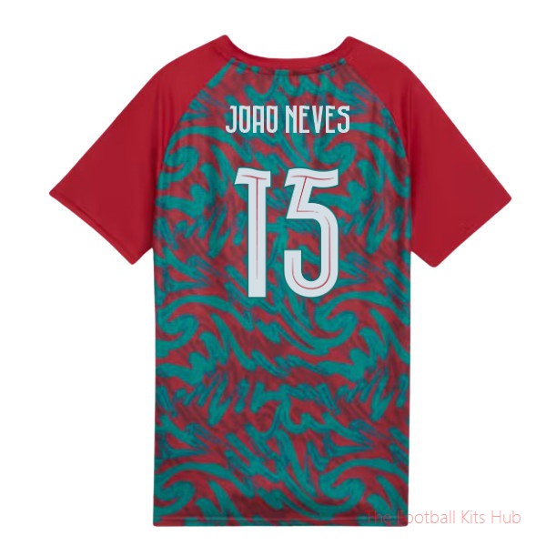 2026-2027 Portugal Warm Up Jersey (Red) - Kids (Joao Neves 15)