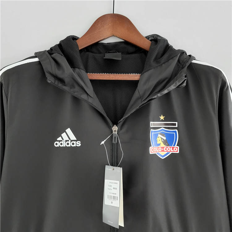 High Quality Performance Driven 2023 Colo-Colo Black Windbreaker