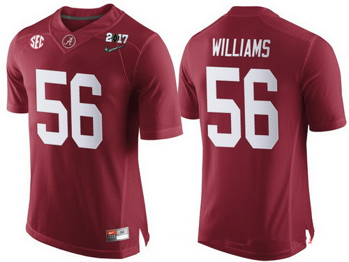 Men's Alabama Bama Red 2017 home jersey Tim Williams #56 replica