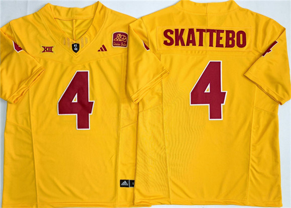 comfortable Men's None Cam Skattebo #4 Gold 2025 Football Jersey
