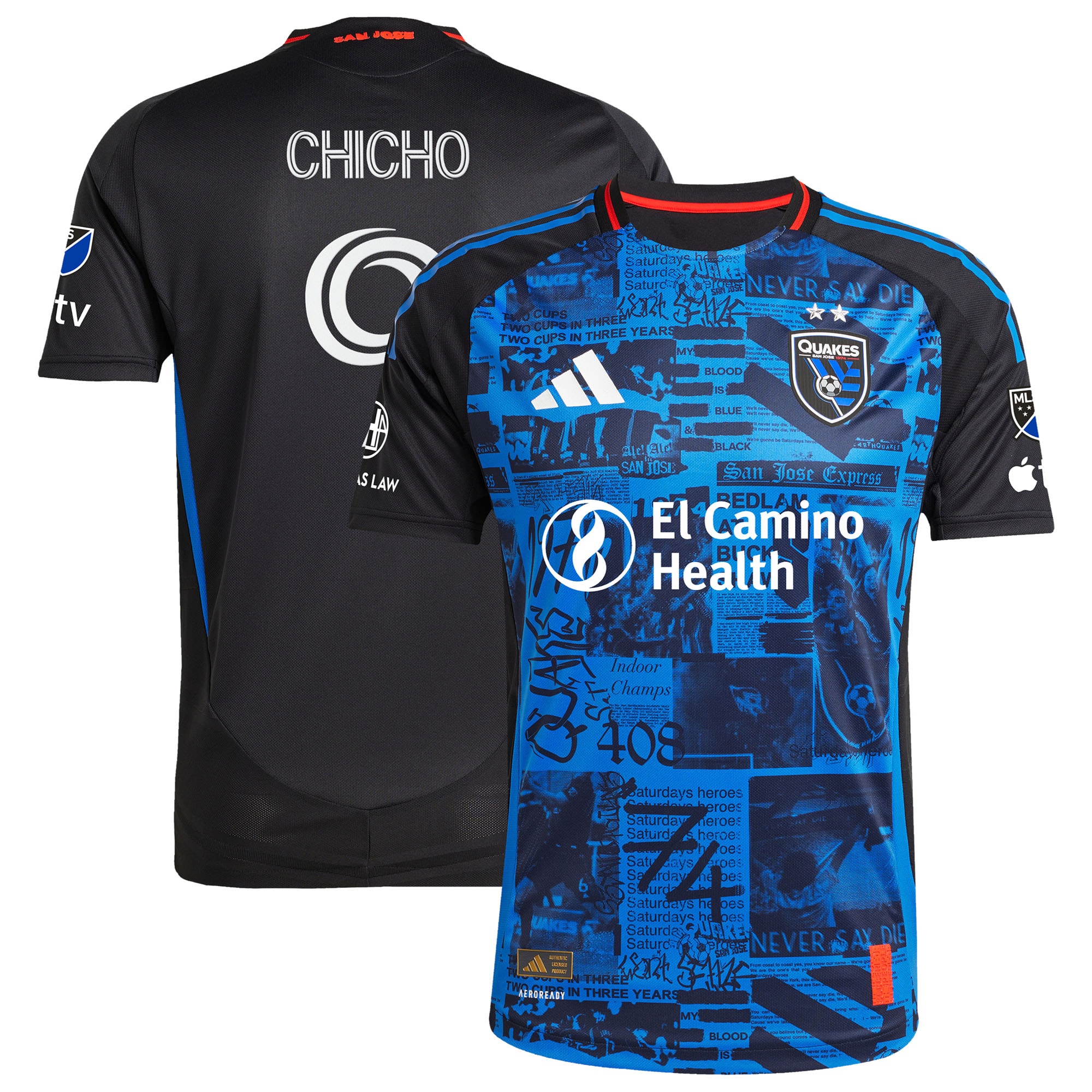 [JED] Cristian Arango San Jose Earthquakes 2025 Headliner Authentic Player Jersey - Black