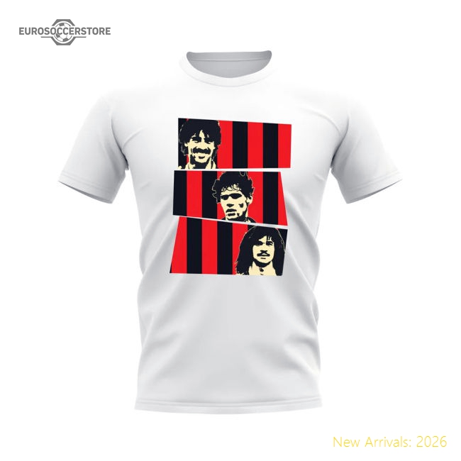Authentic Van Basten Rijkaard Gullit Ac Milan Trio T-Shirt (White)