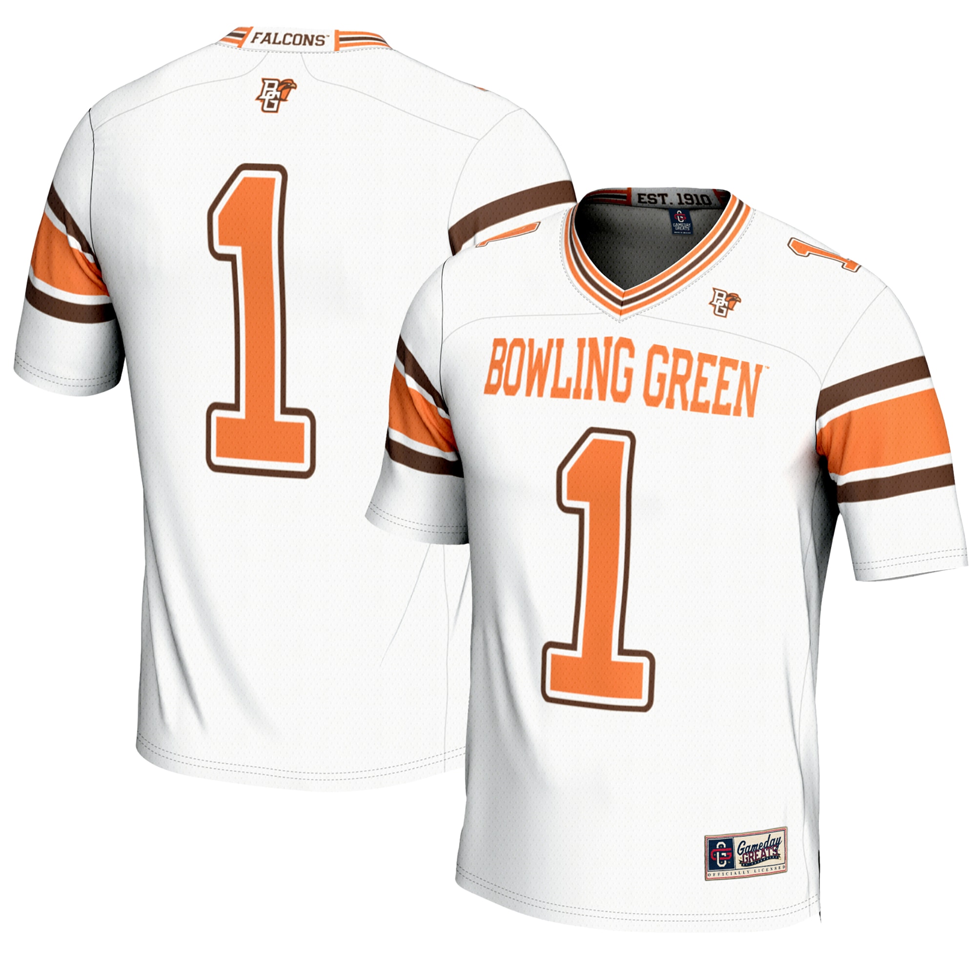 #1 Bowling Green St. Falcons GameDay Greats Youth Endzone 2026 Season Football Jersey - White