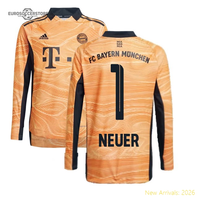 2021-2022 Bayern Munchen Home Jersey Goalkeeper Top (Orange) (Neuer 1)