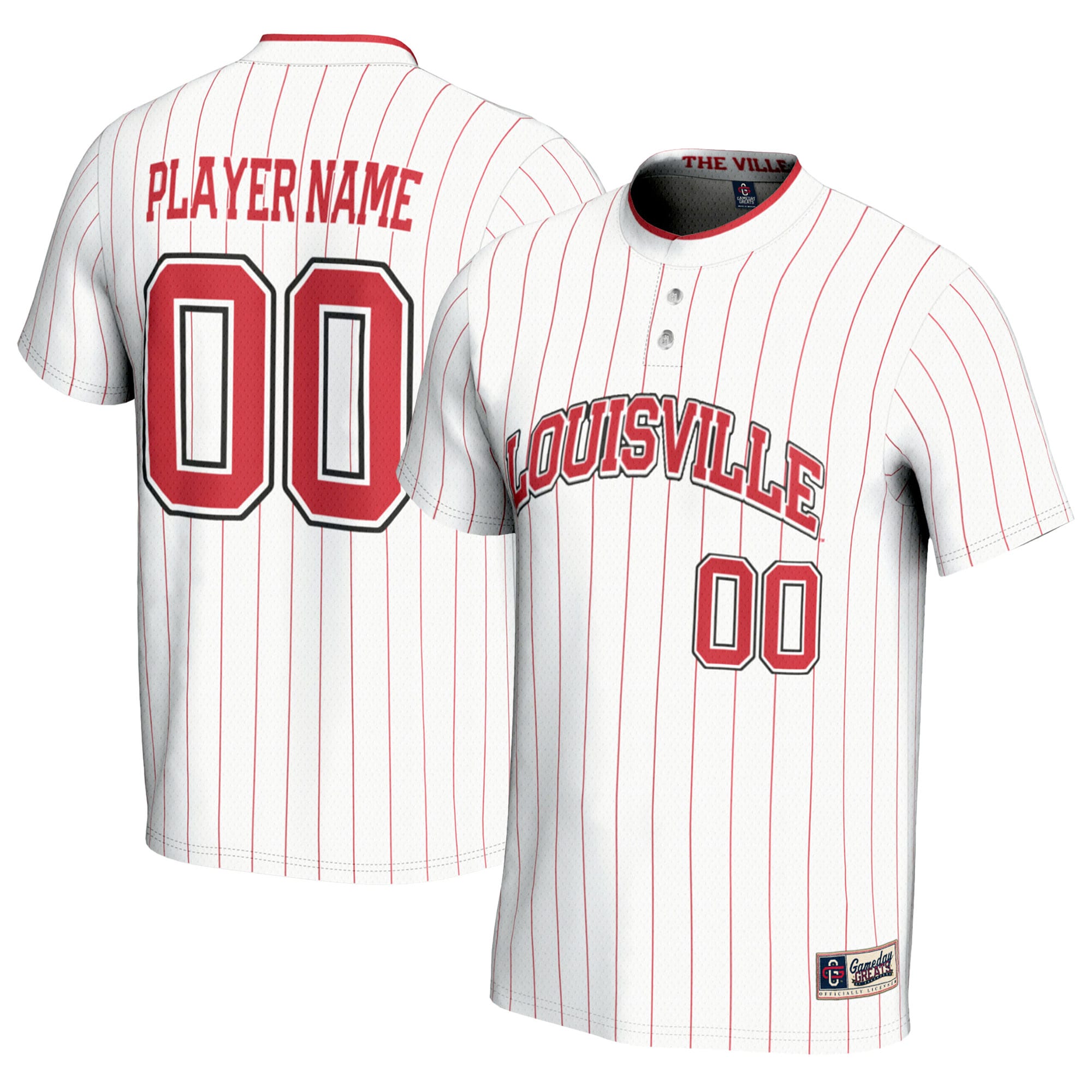 [NJP] Louisville Cardinals GameDay Greats Youth NIL Pick-A-Player Lightweight Softball Jersey - White